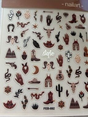 Western Nail Art Stickers – Cowgirl look Accents